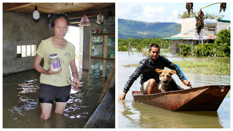 Lâm Đồng: Nước hồ thủy điện dâng cao, 40 hộ dân ngập nặng
