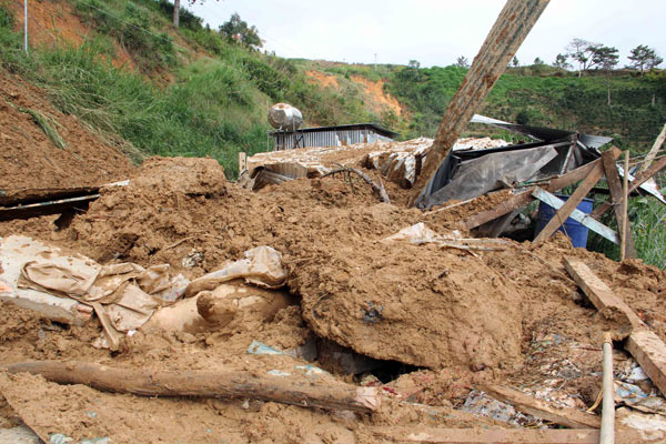 Đà Lạt: Sạt lở đất chôn vùi trại heo