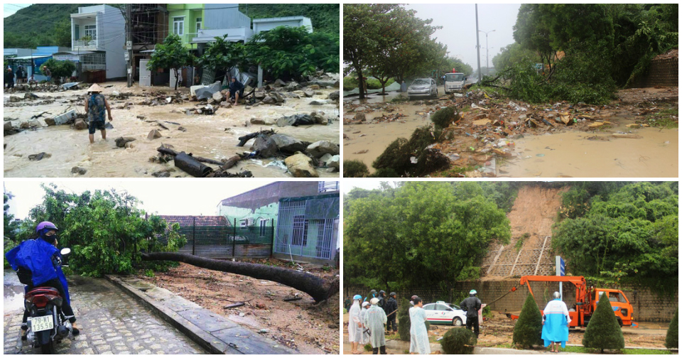 Nha Trang tê liệt vì sạt lở, ngập lụt