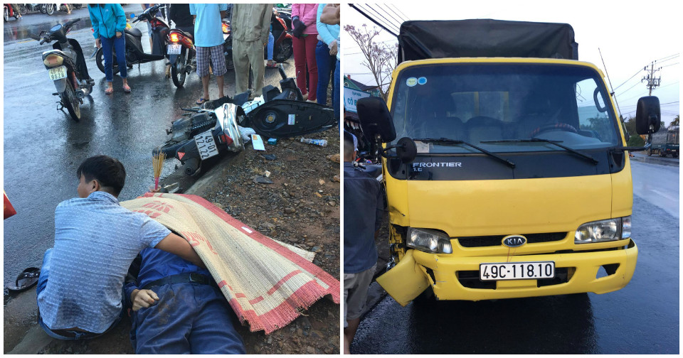 Bảo Lộc: Xe tải va chạm 02 xe máy, 01 người chết