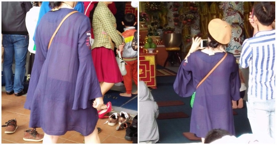 Đà Lạt: ‘Nhức mắt’ trước cảnh ăn mặc hớ hênh của thiếu nữ khi đi lễ chùa