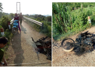 Lâm Đồng: Bị phát hiện chở gỗ lậu, lâm tặc tự đốt xe tẩu thoát