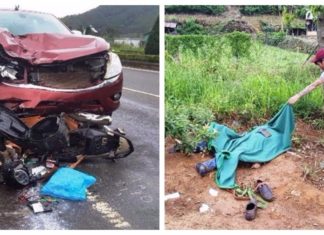 Đà Lạt: Kinh hãi ôtô hất tung người đi xe gắn máy trên đường cao tốc