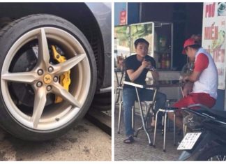 “Phượt” lên Đà Lạt, Ferrari của Cường Đô-la liên tục bị thủng lốp