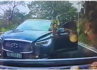 Đà Lạt: Ô tô hạng sang vượt ẩu trên đèo còn chỉ tay dằn mặt người khác