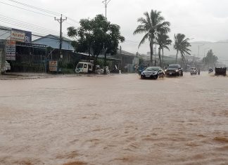 Quốc lộ 20 ngập chìm trong nước