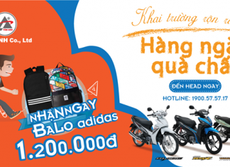 Tặng ngay ba lô Adidas 1.200.000đ: “Khai trương rộn ràng – Hàng ngàn quà chất”
