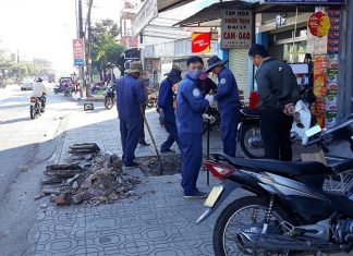 Công trình Đô thị Bảo Lộc đã tiến hành khắc phục cống nước thải bị xì