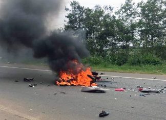 Lâm Đồng: Người đàn ông tử vong trên xe máy bốc hỏa sau khi tông trực diện vào ô tô