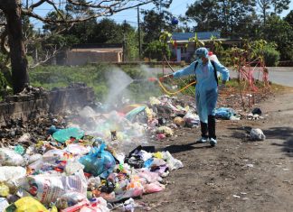 Bảo Lộc: Khử trùng các điểm tập kết rác phòng chống nCoV