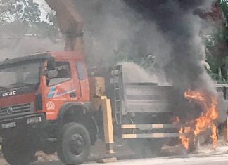 Bảo Lộc: Xe cẩu vướng vào dây điện, 2 người bị điện giật bỏng nặng