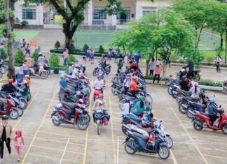 Sân trường an toàn giao thông: Mô hình nhỏ, ý nghĩa lớn