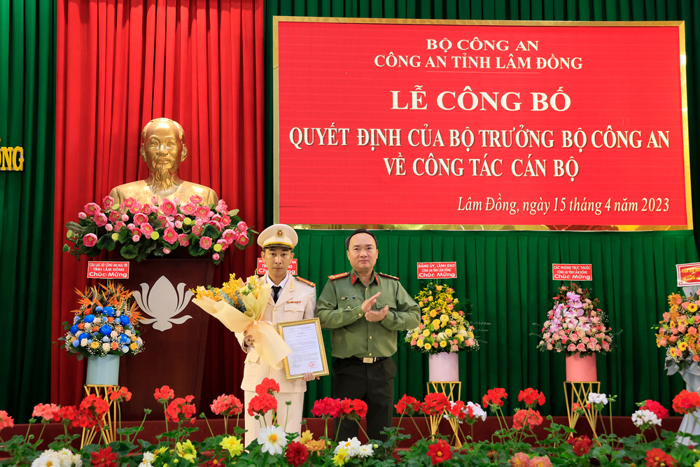 Đồng chí Vũ Tuấn Anh được bổ nhiệm giữ chức vụ Phó Giám đốc Công an tỉnh Lâm Đồng