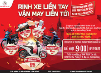 HEAD Tâm Anh: Mua 1 xe trúng 2 xe với x4 cơ hội trúng