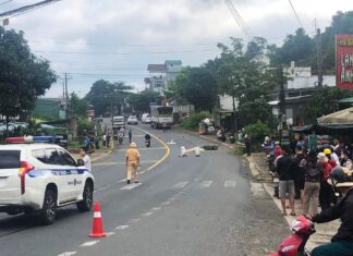 Bảo Lộc: Xe tải va chạm với xe máy, 1 người tử vong