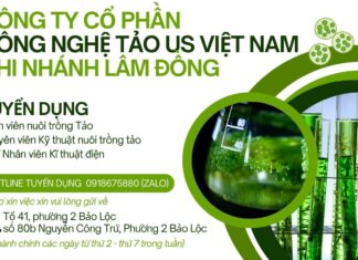 Công ty CP Công Nghệ Tảo US Việt Nam chi nhánh Lâm Đồng tuyển dụng